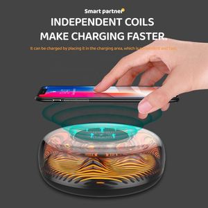 Chargeur sans fil Smart Life avec éclairage réaliste d'éruption volcanique, forme exquise, puissance de sortie 10W, entrée 5V/2A, sortie 5V/3A - Product Image 6
