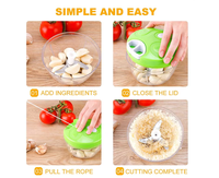 3 Mes Multifunctionele Groente Fruit Knoflook Cutter Chopper Twist Shredder Handmatige Vleesmolen Kookgadgets Tool