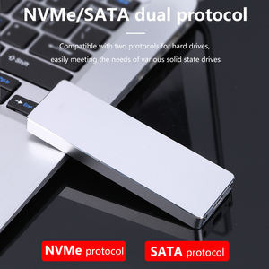Casing SSD TISHRIC M2 <span class=keywords><strong>M</strong></span>.2 Nvme SATA, Enclosure SSD NVME SATA Protokol Ganda 10Gbps USB 3.1 Gen2 USB C Mendukung Kunci <span class=keywords><strong>M</strong></span> dan B&<span class=keywords><strong>M</strong></span> - Product Image 3