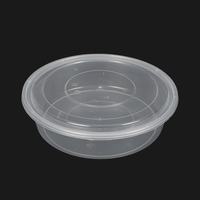 Conteneur alimentaire rond en plastique de style américain avec couvercle