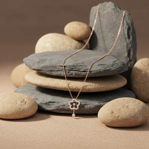 Popular Wholesale Fine Handmade Shiny Flower <b>Necklace</b> Jewelry 18K Solid Rose Gold Real Natural Diamond Flower Pendant <b>Necklace</b> - Product Image 3