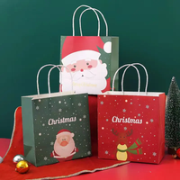 Sac de courses en papier kraft recyclable avec fond anti-fuite, sac d'emballage pour café et thé à emporter avec poignées, logo personnalisé