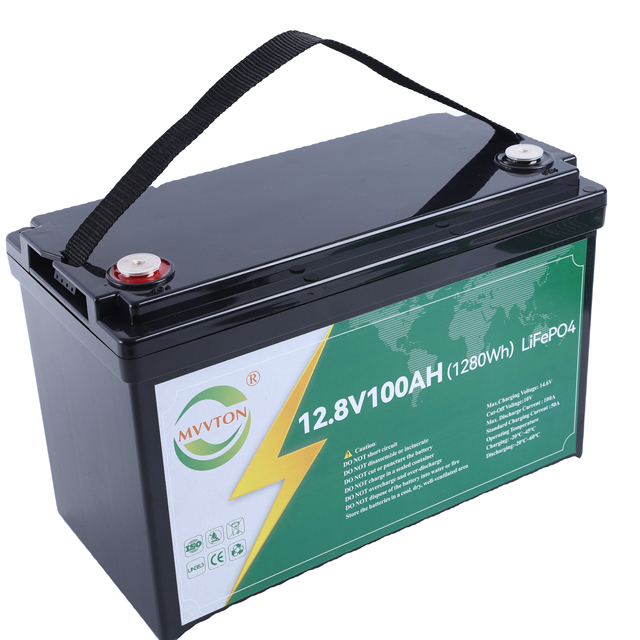 Smart 12.8V 100Ah LiFePO4 Solid State Battery-1280Wh 3000-Cycle Bluetooth Monitoring Overcharge Protection Solar/EV Compatible