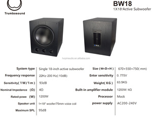 Haut-parleur Subwoofer Professionnel BW18 de 18 pouces 1200W RMS Blind Artillery pour DJ, Club, Théâtre, Compétition de basses, Portable - Product Image 5