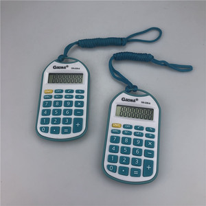 Gaona DS-228-8 Mini Calculator 8 Digits Blue Lanyard Battery Powered For Office School Use - Product Image 2