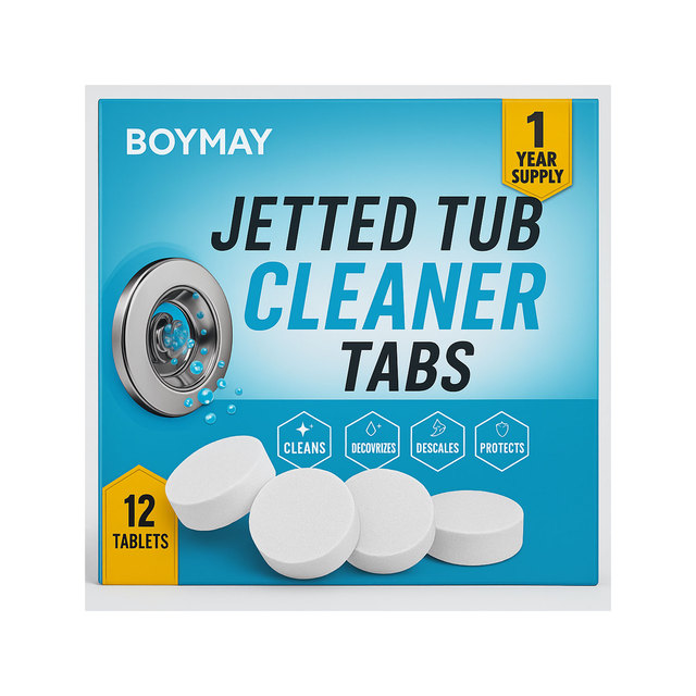 12-Pack Eco-Friendly Solid Cleaning Tablets Professional Bath Residue Remover Jetted Tub Cleaner Bathtub Tabs