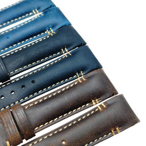 Correa de reloj de cuero genuino de lujo hecha a mano, con pasador de liberación rápida, ajustable, 14/16/18/20/22/24 mm, correa de repuesto - Product Image 2