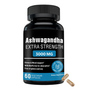 SUNI OEM ODM Ashwagandha biologique 2100 mg par portion, complément alimentaire à base de plantes, extrait de poudre de racine en capsule pour femmes et hommes - Product Image 1