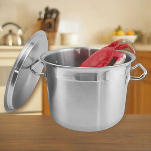 NSF Certified Commercial <b>Induction</b> Stainless Steel Soup Stock <b>Pot</b> with Cover Dishwasher Safe - Product Image 1