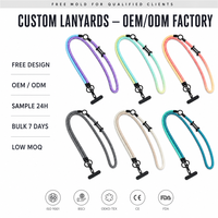 Cordon rond personnalisé avec logo, sangle de téléphone portable, cordon bandoulière, support de téléphone avec clip, porte-monnaie et sangle de téléphone avec pochette