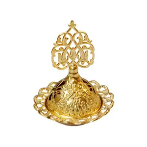 Dali Round Arabic Golden Luxury Holder Incense Burner For Backflow Incense