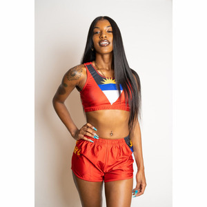 Thời Trang Quốc Gia Quốc Gia Haiti Cờ In Dây Đeo Áo Ghi Lê Quần Short Set - Product Image 6