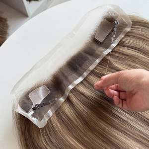 Cabello Humano Ruso 12x1. Topper de Cabello Humano con Frente de Encaje para Mujer, con Cordón Ajustable - Product Image 1