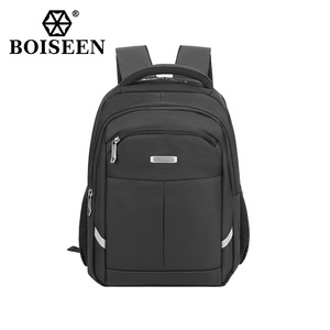 Boiseen Men's <b>Backpack</b> 15 Inches Black <b>Student</b> <b>Backpack</b> With Zipper Pocket For Leisure Travel - Product Image 5