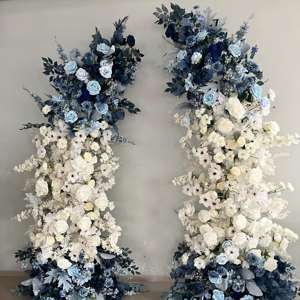 M-HOA056 High Quality arch flower backdrop decoration artificial flower arch silk rose horn arch flower for wedding arrangements - Product Image 1
