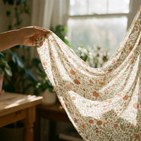 Tissu Popeline Biologique Tissé Personnalisé Sans MOQ, Certifié OEKO-TEX, Coton 80s Premium Léger pour Chemises Habillées