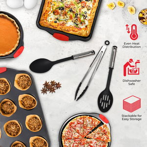 Set di Teglie da Forno 3-in-1 in Acciaio <span class=keywords><strong>al</strong></span> Carbonio Ecologico a Prezzo di Fabbrica con Stampi per Torte e Teglia per Pane - Product Image 4
