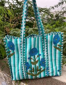 Bolso Tote Acolchado de Algodón con Estampado Étnico, Patrón Auténtico, para Viajes, Compras, Bolso de Hombro - Product Image 2