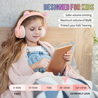 Casque d'écoute sans fil ESON de haute qualité pour enfants mignon style d'oreille de chat lumineux sur l'oreille caractéristiques MP3 pour les cadeaux de voyage scolaire