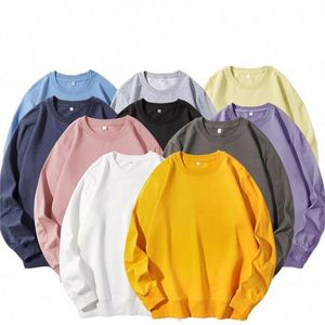 Design Wholesale Spring Embroidery Customized Men's Sweater Shirt Blank Oversized Round Neck Cotton Unisex Sweater - Product Image 1