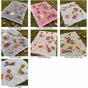 <b>Large</b> Woven Picnic Blanket With Tassel Fringe, Soft Boho Outdoor <b>Mat</b> for Family Camping Travel Photoshoot Spring Summer - Product Image 2