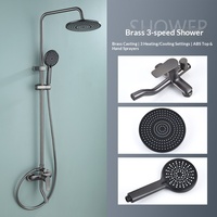 Ensemble de douche complet pour salle de bain, système de douche pluie mural en laiton haute pression avec barre coulissante, finition chrome brossé, jet doux
