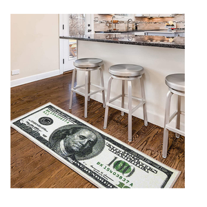 Logotipo personalizado respetuoso con el medio ambiente, patrón de billete de 100 dólares, moqueta acrílica con forma de dinero - Product Image 6