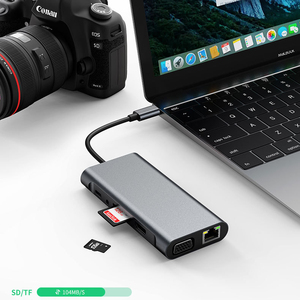 Chất lượng cao USB 3.0 máy tính xách tay Docking Station 11 trong 1 Dock kép USB C <span class=keywords><strong>HUB</strong></span> <span class=keywords><strong>Hub</strong></span> chuyển Docking Station - Product Image 2