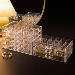 Scatola Portaoggetti in Plastica Trasparente Multistrato di Grande Capacità, Antiossidante e Antipolvere, per Gioielli da Scrivania - Product Image 2