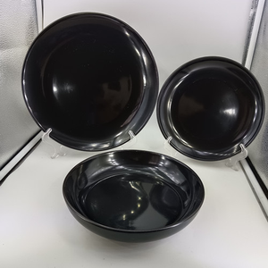 Vente en gros Service de table en grès-Grandes et petites assiettes émaillées de couleur avec bols à soupe, vaisselle en céramique durable résistante aux éclats - Product Image 2