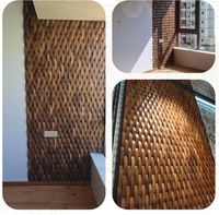 Carreaux de bois de noyer noir concentriques de luxe 300x300mm pour revêtement architectural haut de gamme de hall de villa