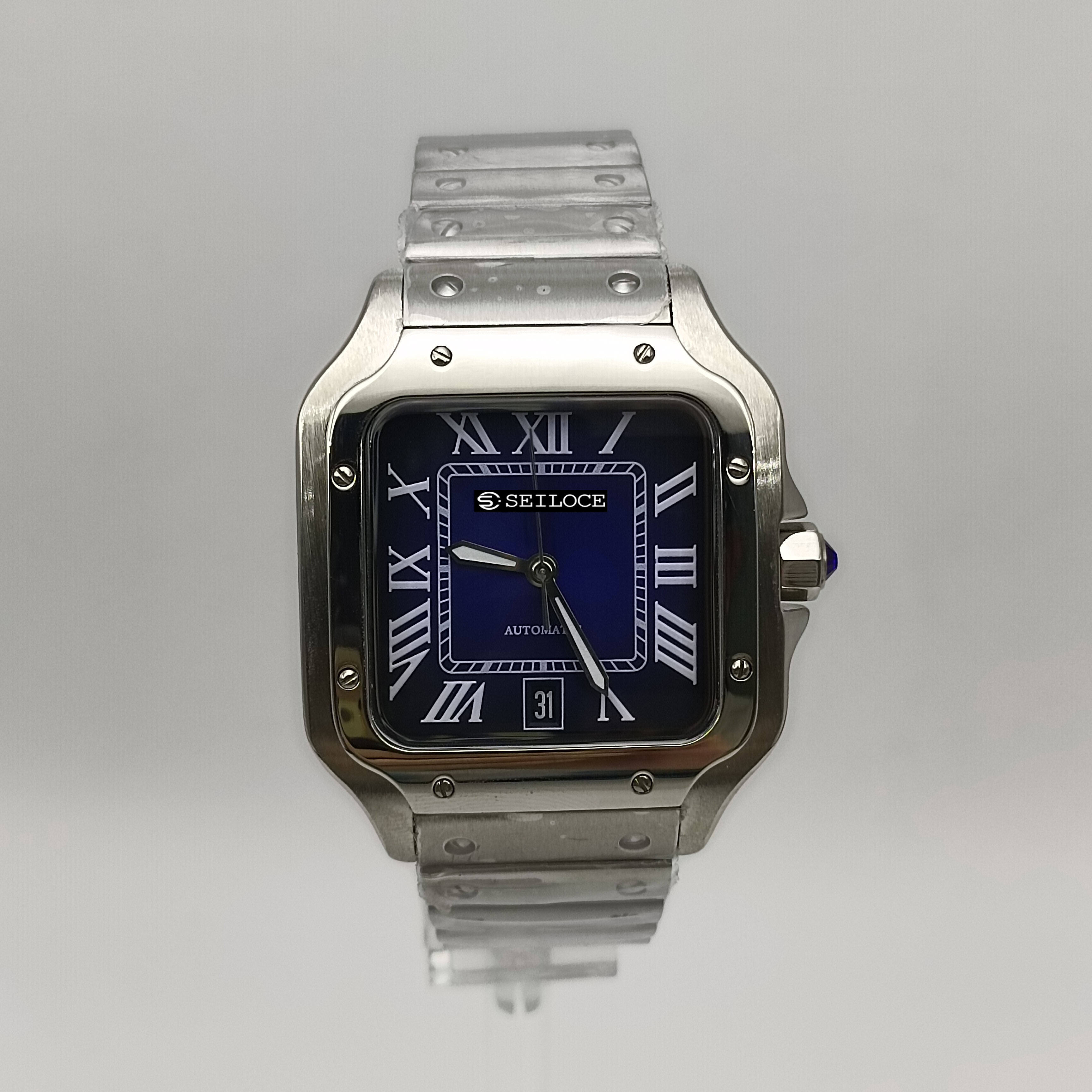 Silver Case+Blue Dial