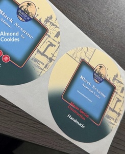 สติกเกอร์บรรจุภัณฑ์อาหารทรงกลมแบบปรับแต่งได้, ฉลากกาวกระดาษเคลือบด้านสำหรับปิดผนึกและตกแต่งอาหารแบรนด์ต่างๆ - Product Image 1