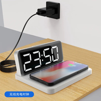 Pengisi Daya Nirkabel 2-in-1 Multifungsi 15W Pengisian Cepat dengan Jam Alarm Pengisi Daya Nirkabel Dalam Ruangan