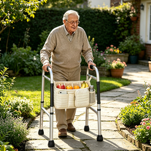 Universal <b>Walker</b> Storage Bag Organizer with Multi Pockets for Seniors <b>Elderly</b> Injured People <b>Walker</b> Storage Bag Organizer - Product Image 5