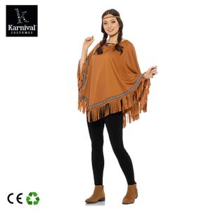 Costume de carnaval indien pour femmes, poncho de <span class=keywords><strong>cowboy</strong></span> avec franges, robe hippie traditionnelle pour adultes, deux couleurs - Product Image 2