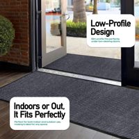 Tapis à double rayure en TPE avec dessus en polyester, haute résistance, toutes tailles, anti-dérapant, imperméable, absorbant, pour raclage de saleté