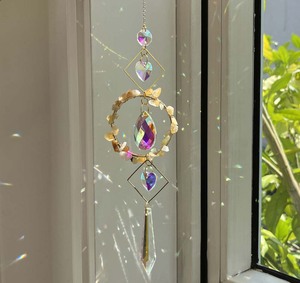 Crystal Hanging Wind Chime <strong>Rainbow</strong> <strong>Maker</strong> Natural Crystal Suncatchers Crystal Circle Sun Catcher <strong>Rainbow</strong> Prism - Product Image 4