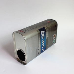 Boîte de conserve oblongue de style F de 1 litre en argent métallique Boîte de peinture rectangulaire en métal de 1 litre avec bouchon à bec - Product Image 6