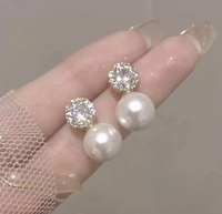 Boucles d'oreilles rondes en perles naturelles d'eau douce blanches brillantes, argent 925, 8-10 mm, clous fins, cadeau quotidien pour femme, vente en gros, personnalisables