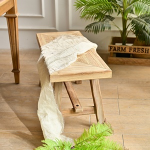 Muebles de Estilo Rústico Contemporáneo Personalizados, Banco Largo de Madera, Silla Rústica para Sala de Estar - Product Image 2
