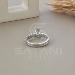 แหวนหมั้นเพชรโมอิสซาไนต์ทรงรี 1 กะรัต ชุดแหวนแต่งงานทองคำแท้ 14K ดีไซน์เรียบหรู สำหรับผู้หญิง ของขวัญสำหรับภรรยา - Product Image 6