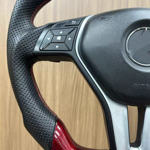 Volant en cuir et fibre de carbone personnalisable, design sportif, couleurs Alcantara, pour Mercedes Benz W176 W205 W213 W214 W222 W223 - Product Image 2