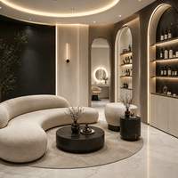 Présentoir rétroéclairé par LED pour établi de coiffure avec éclairage LED pour les salons haut de gamme