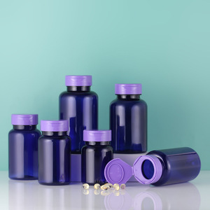 Kunden spezifische Health Supplement Flasche aus Kunststoff PET mit Klappdeckel, für Kapseln und Vitamin Supplements Flasche - Product Image 1