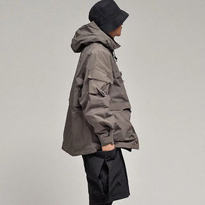 Giacca a vento in tinta unita in Nylon personalizzato giacca da <span class=keywords><strong>uomo</strong></span> autunno <span class=keywords><strong>abbigliamento</strong></span> <span class=keywords><strong>Vintage</strong></span> con marchio Pullover impermeabile antivento per gli uomini - Product Image 4