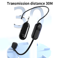 Microphone Sans Fil 2,4 GHz Casque Professionnel à Réduction de Bruit, Microphone à Condensateur avec Support Tête et Oreille pour l'Enseignement et les Discours