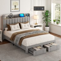 Luxuriöses Premium Verstellbares Konvertierbares Niedrigprofil-Polsterbett Weißes Samt-Bett mit Weicher Oberfläche Langlebiges Montiertes Kingsize-Bett