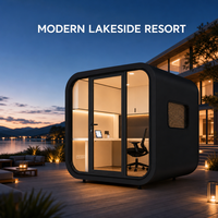 Cabine de bureau insonorisée contemporaine et élégante, ADU Apple Cabin, maison préfabriquée miniature, studio modulaire de jardin, villa portable