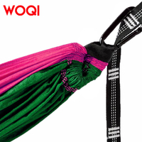 WOQI Léger Double Hamac Portable Nylon Parachute Conception pour Adultes Balançoire Suspendue Sac À Dos Camping Voyage Plage Jardin